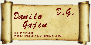Danilo Gajin vizit kartica